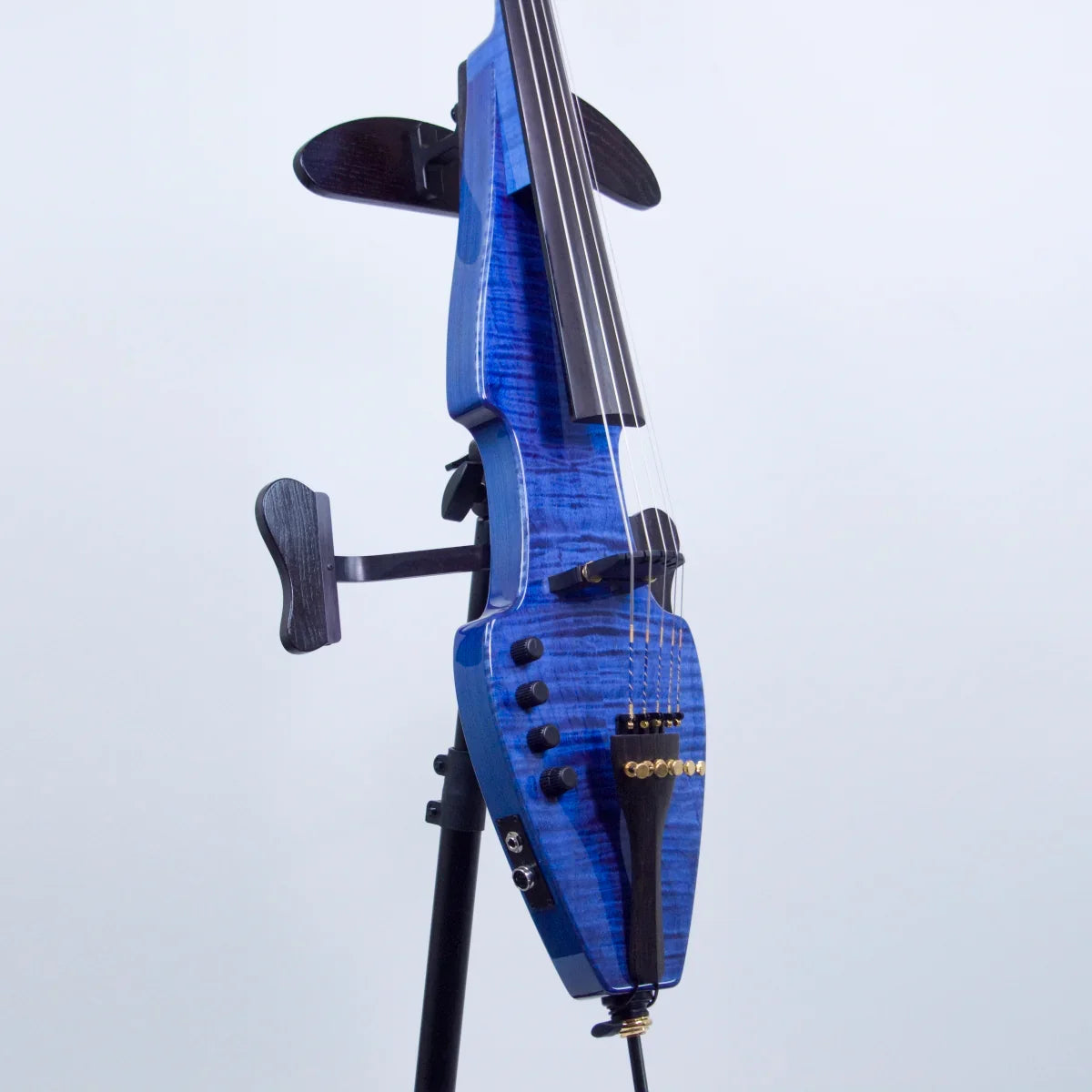 ZETA Strados Fusion 5-string Cello, Blue Sunburst Flamed Maple - Image 10