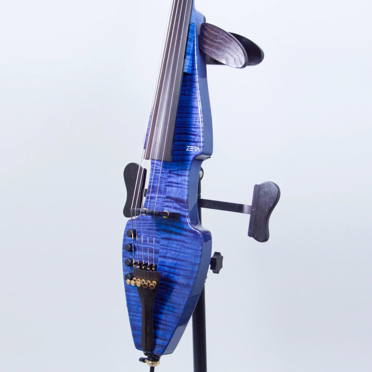 ZETA Strados Fusion 5-string Cello, Blue Sunburst Flamed Maple - Image 12
